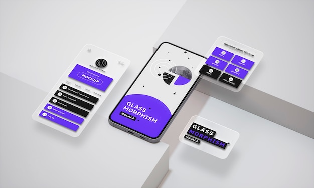 Lasimainen älypuhelinmallikuvan design