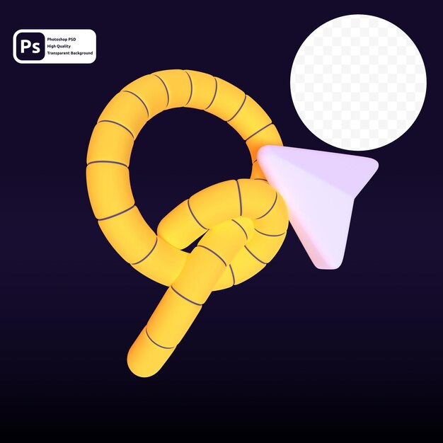 lasso in 3d render for graphic asset web presentation or other