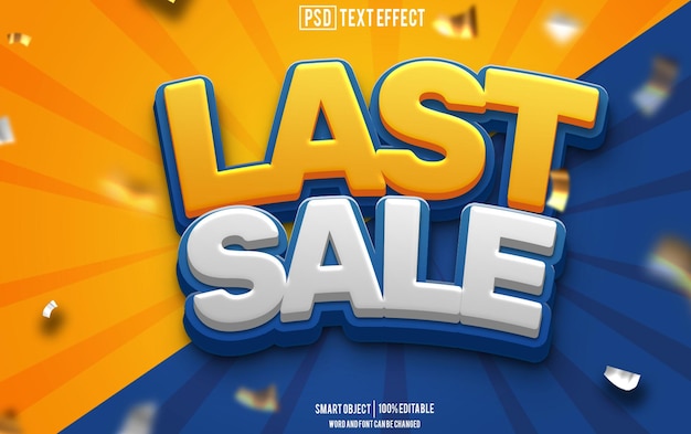 Last sale text effect font editable typography 3d text