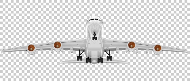 PSD latający samolot na przezroczystym tle ilustracja renderowania 3d