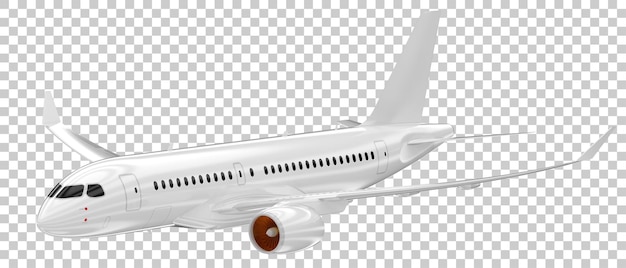 Latający Samolot Na Przezroczystym Tle Ilustracja Renderowania 3d