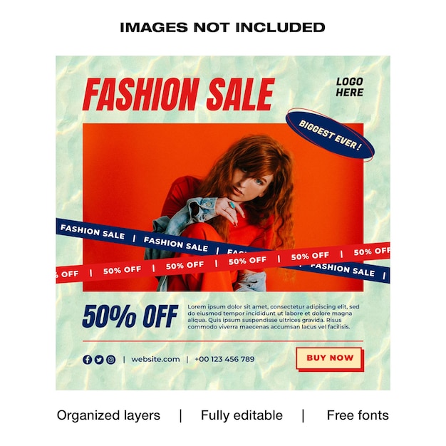 PSD latest fashion social media instagram template design with discount offer
