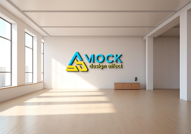 Latest office wall logo mockup psd