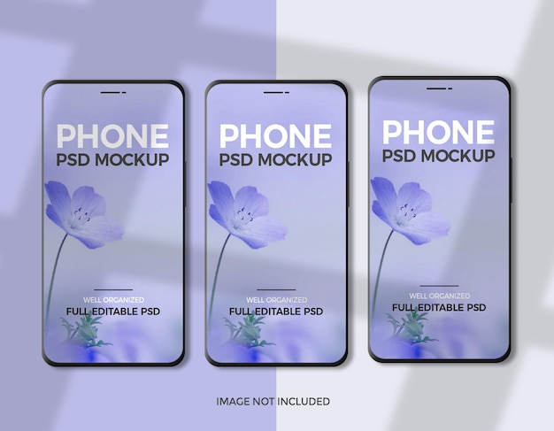 Ultimo design di mockup per smartphone nel rendering 3d