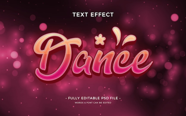 PSD Текстовый эффект латинского танца