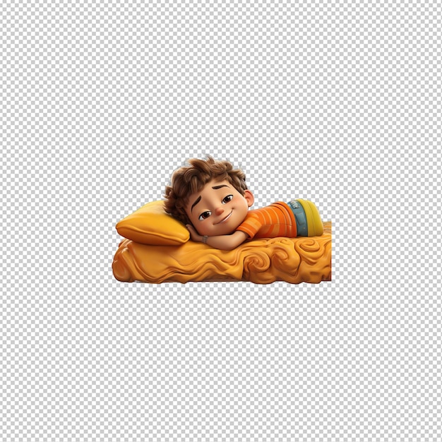 Latin Kid Napping 3d Cartoon Style Przezroczysty Tło Izola