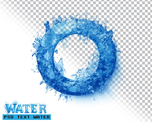 PSD latin letter o made of water splashes