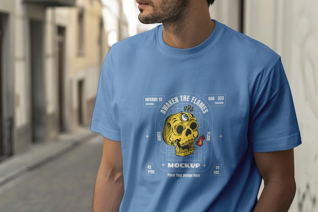 PSD latin model posing with shirt mockup