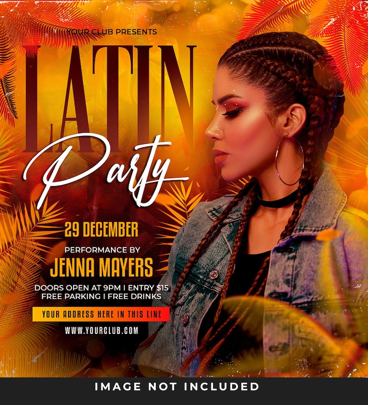 PSD latin party flyer szablon psd