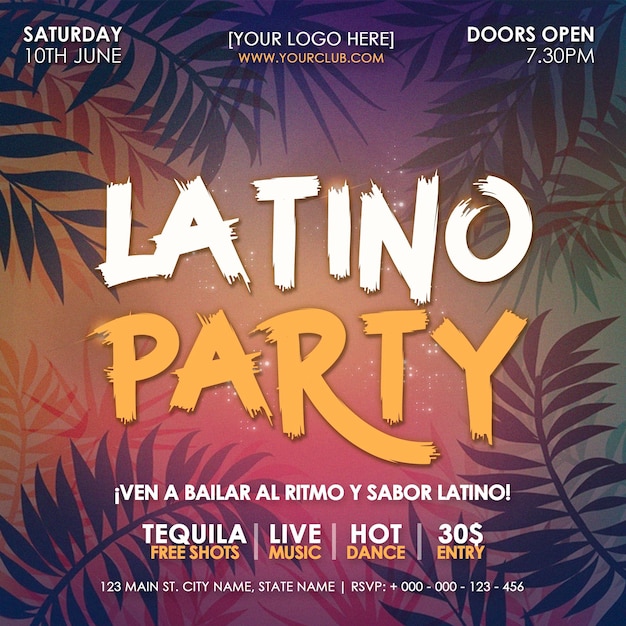 LATINO PARTY EDITABLE TEMPLATE