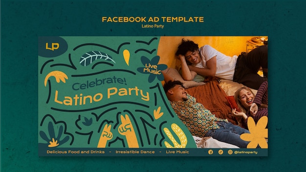 PSD latino party facebook template