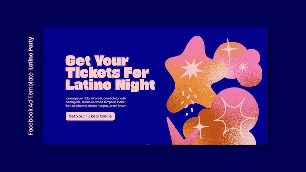 Latino party facebook template