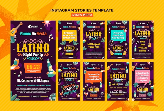 Template di storie di Instagram per feste latino-americane