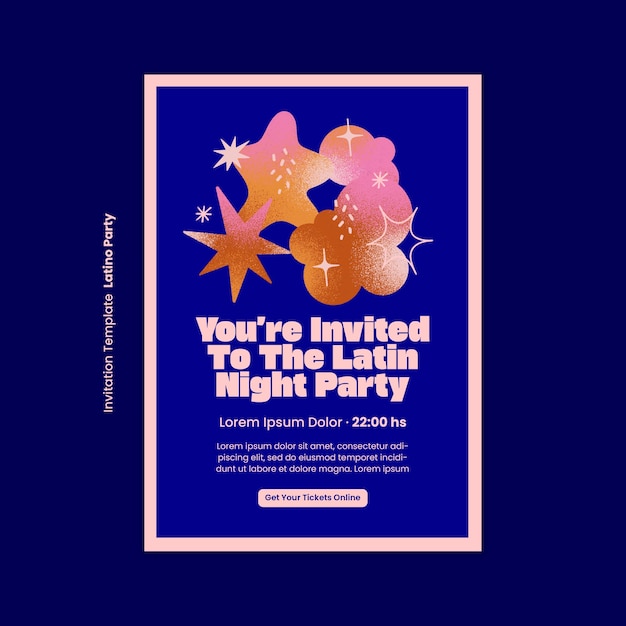 Latino party invitation template