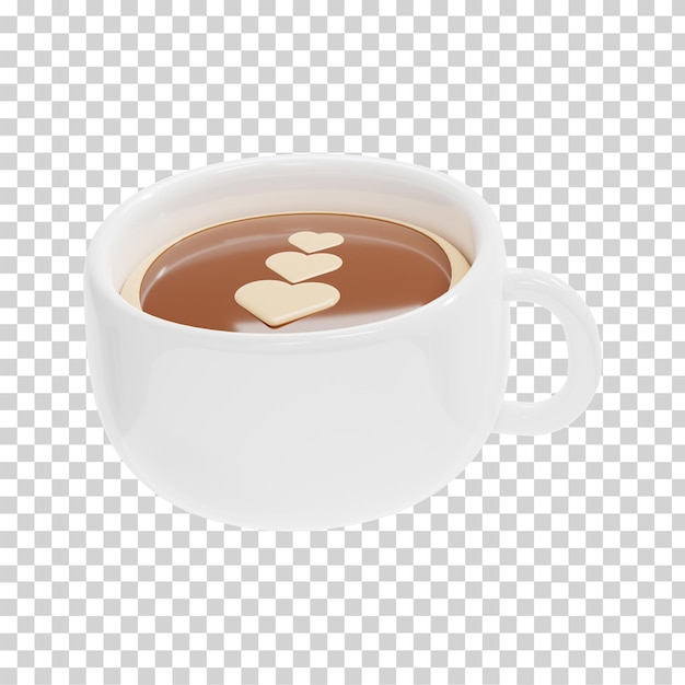 Latte art 3d illustration