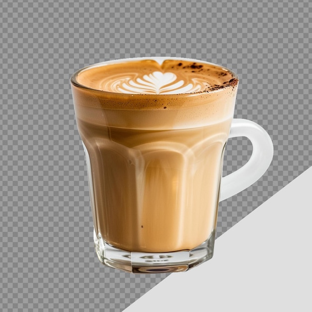 PSD latte in koffiebeker png geïsoleerd op doorzichtige achtergrond