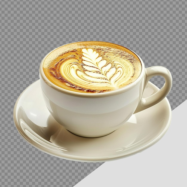PSD latte in koffiebeker png geïsoleerd op doorzichtige achtergrond