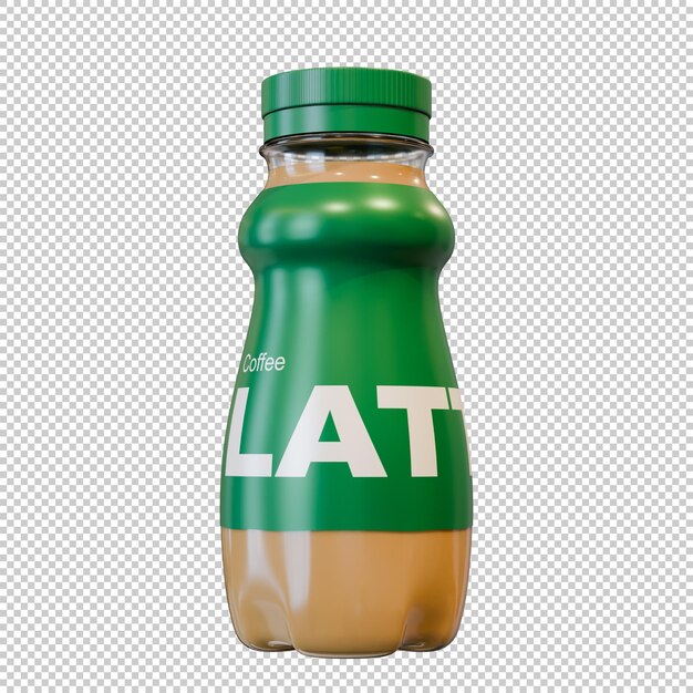 Latte koffie in een fles 3D-ontwerpelement