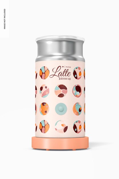 latte skimmer cup mockup, front view