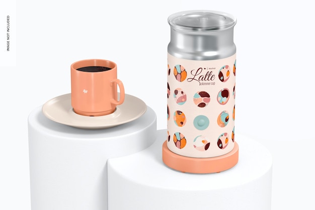 latte skimmer cup mockup, perspective