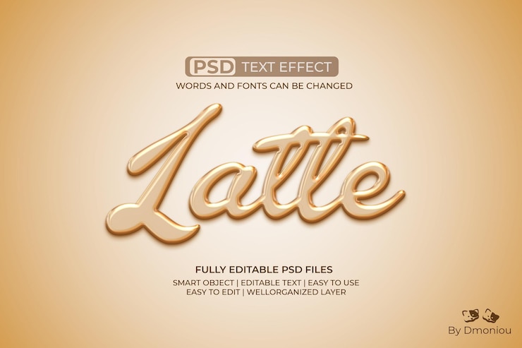 PSD latte-teksteffect
