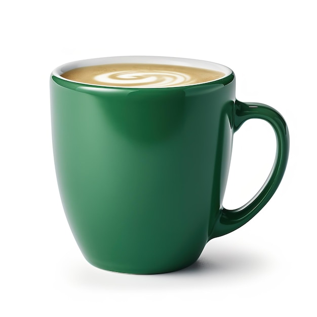 PSD latte w zielonej filiżance