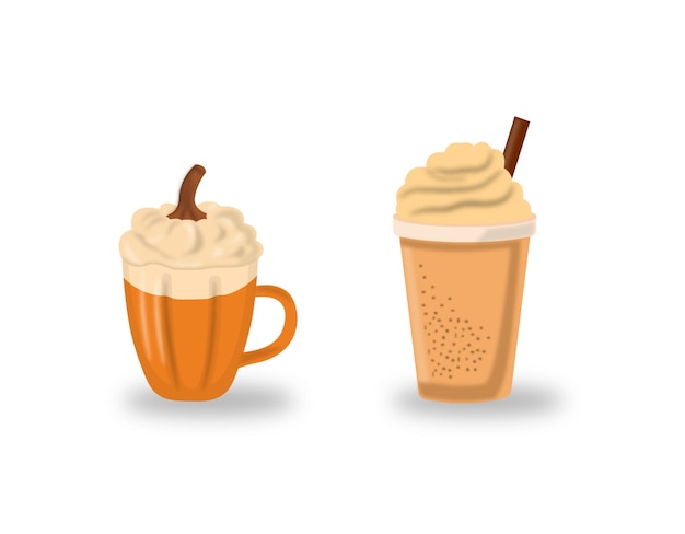 Latte z dyniowymi przyprawami i kawa lodowa na jesień