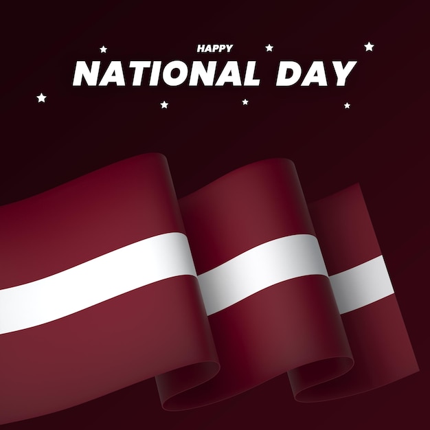 PSD latvia flag element design national independence day banner ribbon psd