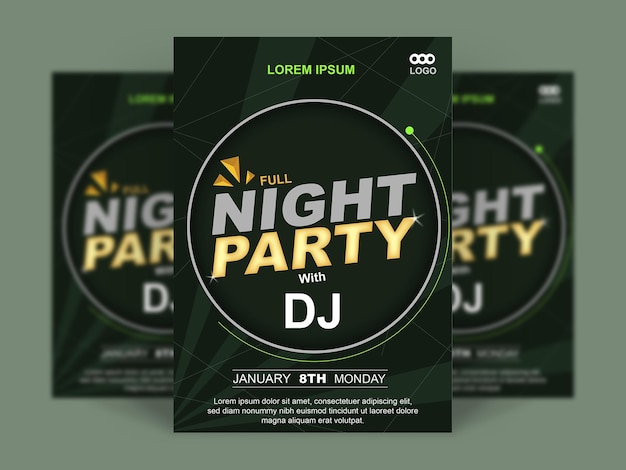 Łatwy standardowy DJ party instant Flyer mockup