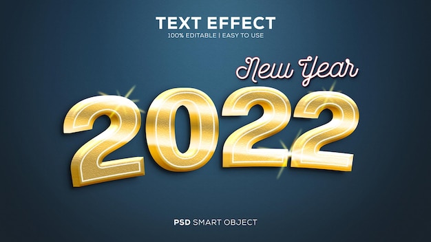 Łatwy w użyciu i edytowalny efekt tekstowy PSD 2022