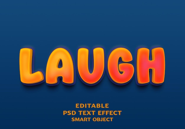 Laugh 3d text effect design