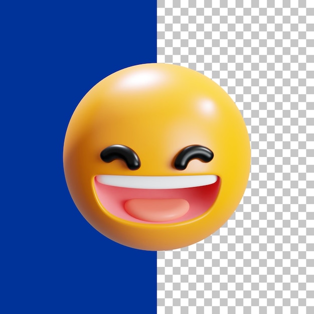 Laugh happy closed eyes emoji 3d render