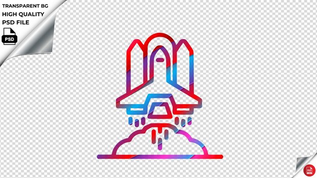 PSD launch design2 vector icon red blue purple ribbon psd transparent