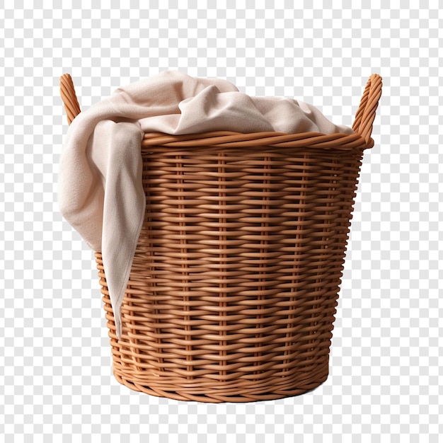 PSD laundry basket isolated on transparent background