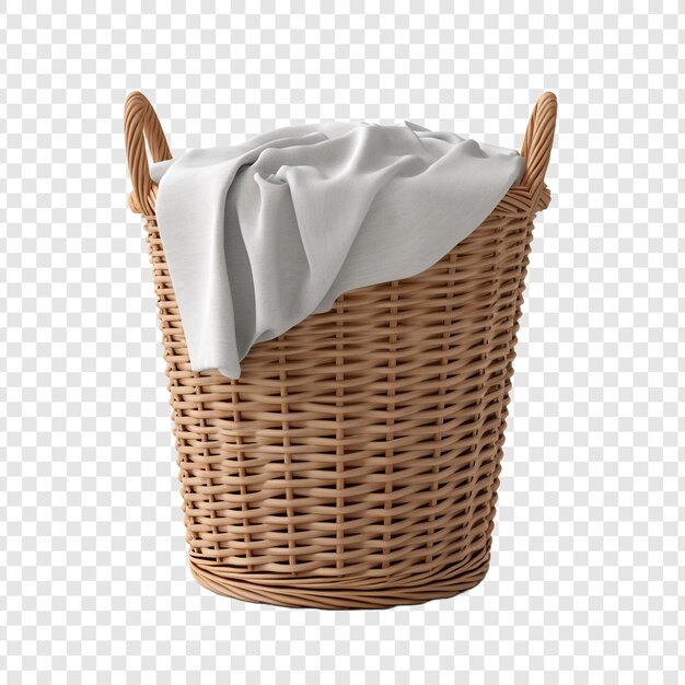 PSD laundry basket isolated on transparent background