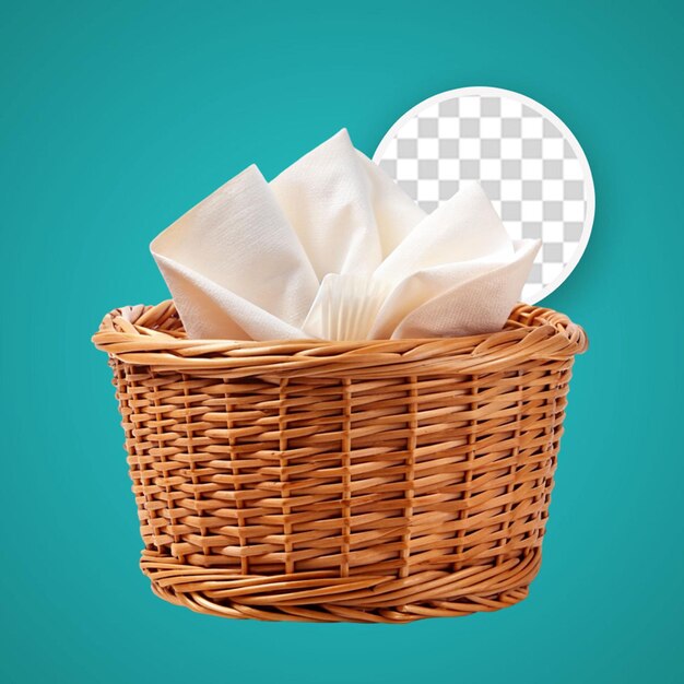 PSD laundry basket isolated on transparent background