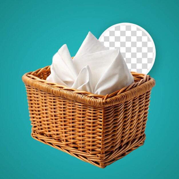 PSD laundry basket isolated on transparent background