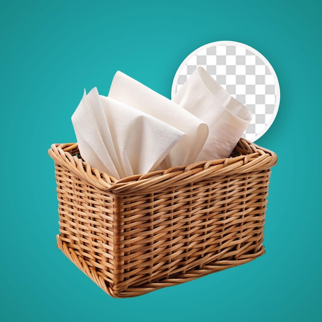 PSD laundry basket isolated on transparent background