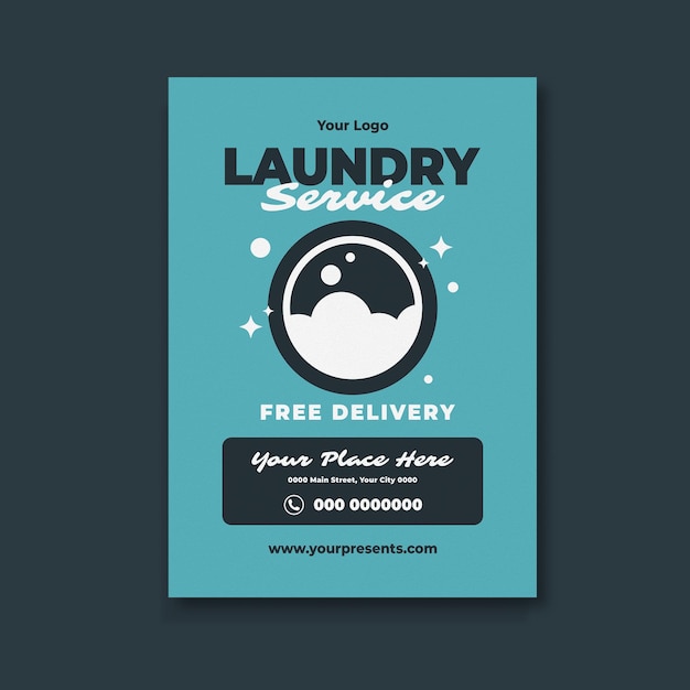 PSD laundry service flyer