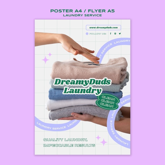 Laundry service poster template