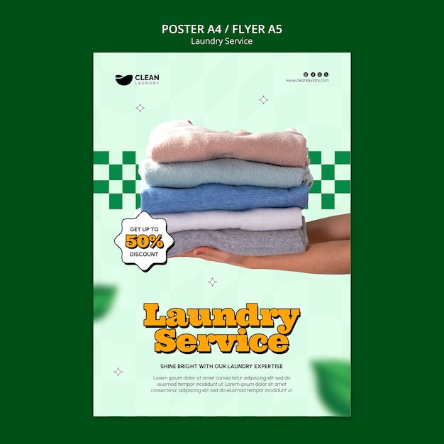 PSD laundry service template design