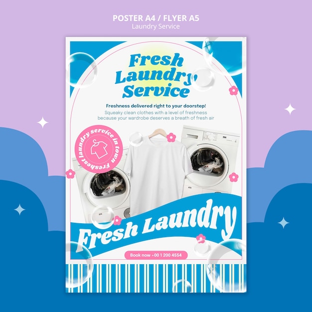 PSD laundry service template design