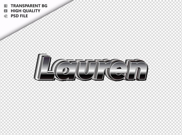 PSD lauren typography text silver black psd transparent