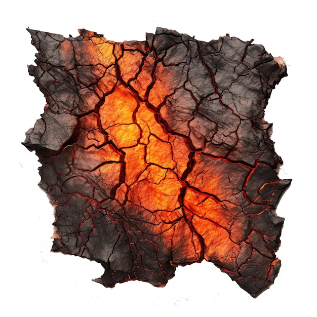 PSD lava in the cracks of the ground