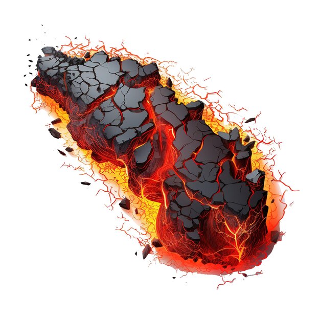 PSD lava in the cracks of the ground