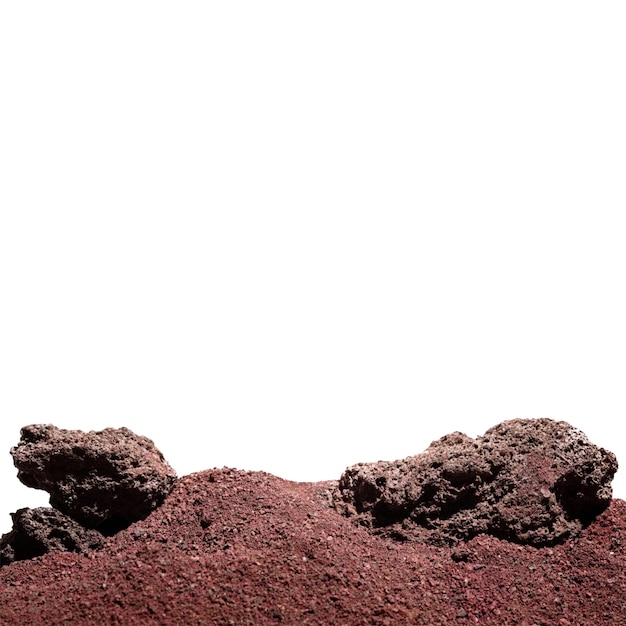 Lava rotsen en rood zand