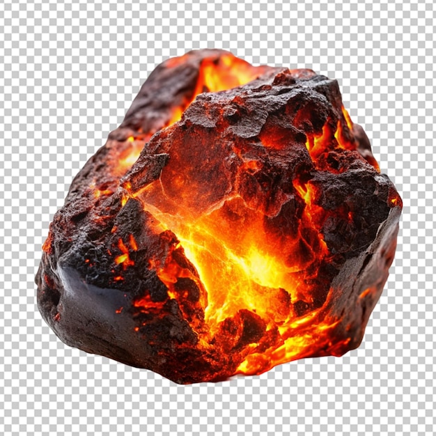 PSD lava stone isolated on alpha layer png