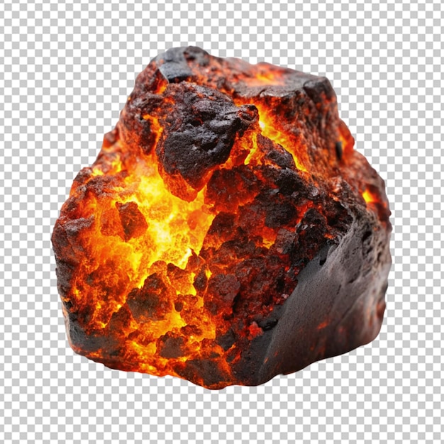 Lava stone isolated on alpha layer png