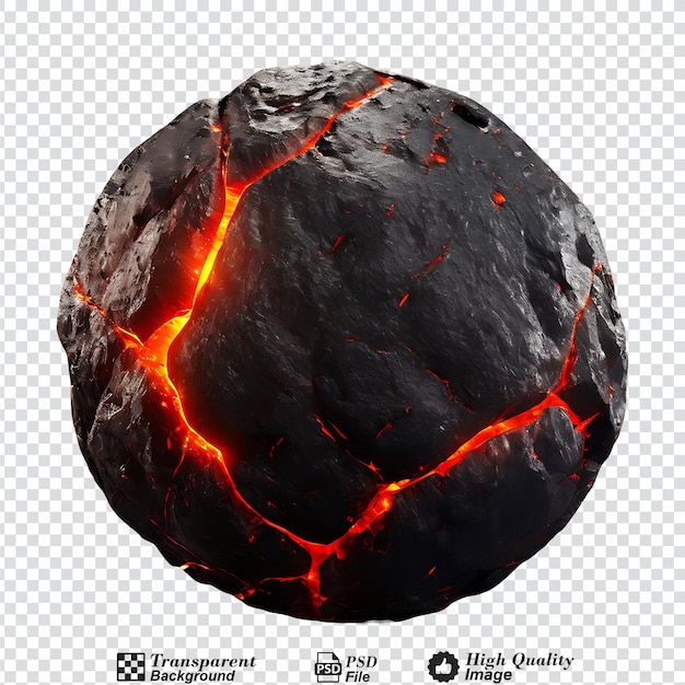 PSD lava stones isolated on transparent background