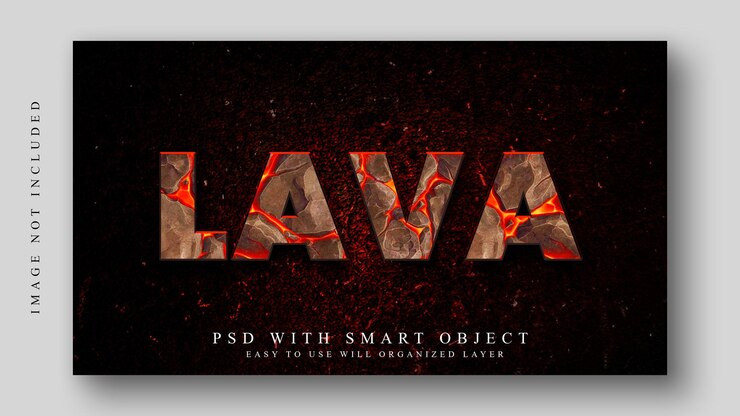 PSD lava teksteffekt
